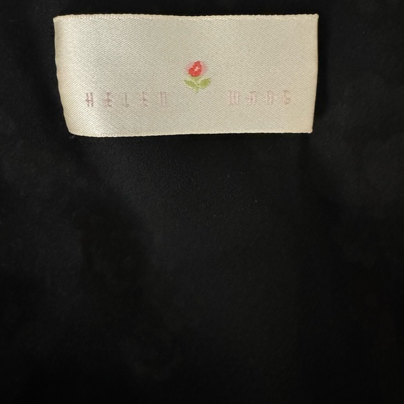 Helen Wang Black Floral Ruffle Silk Miniskirt, Size 4 - Picture 4 of 6